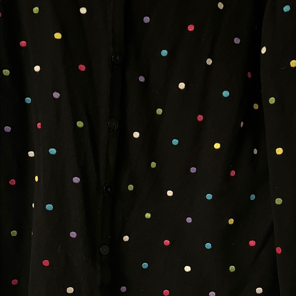 Dress Barn Black Cardigan with Multicolor Dots - Picture 3 of 5